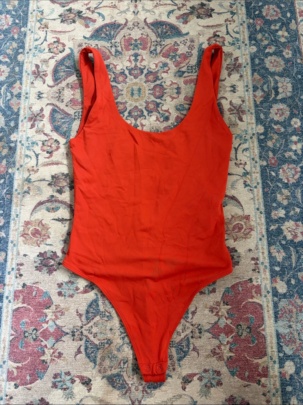 Aritzia Orange Scoop-Neck One-Piece Bodysuit